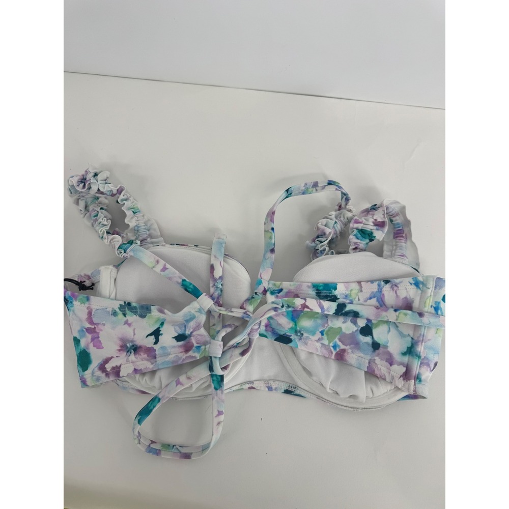 Shade & Shore Womens Floral Underwire Bikini Top Ruffle Strap Sz XL NWT - Picture 6 of 12